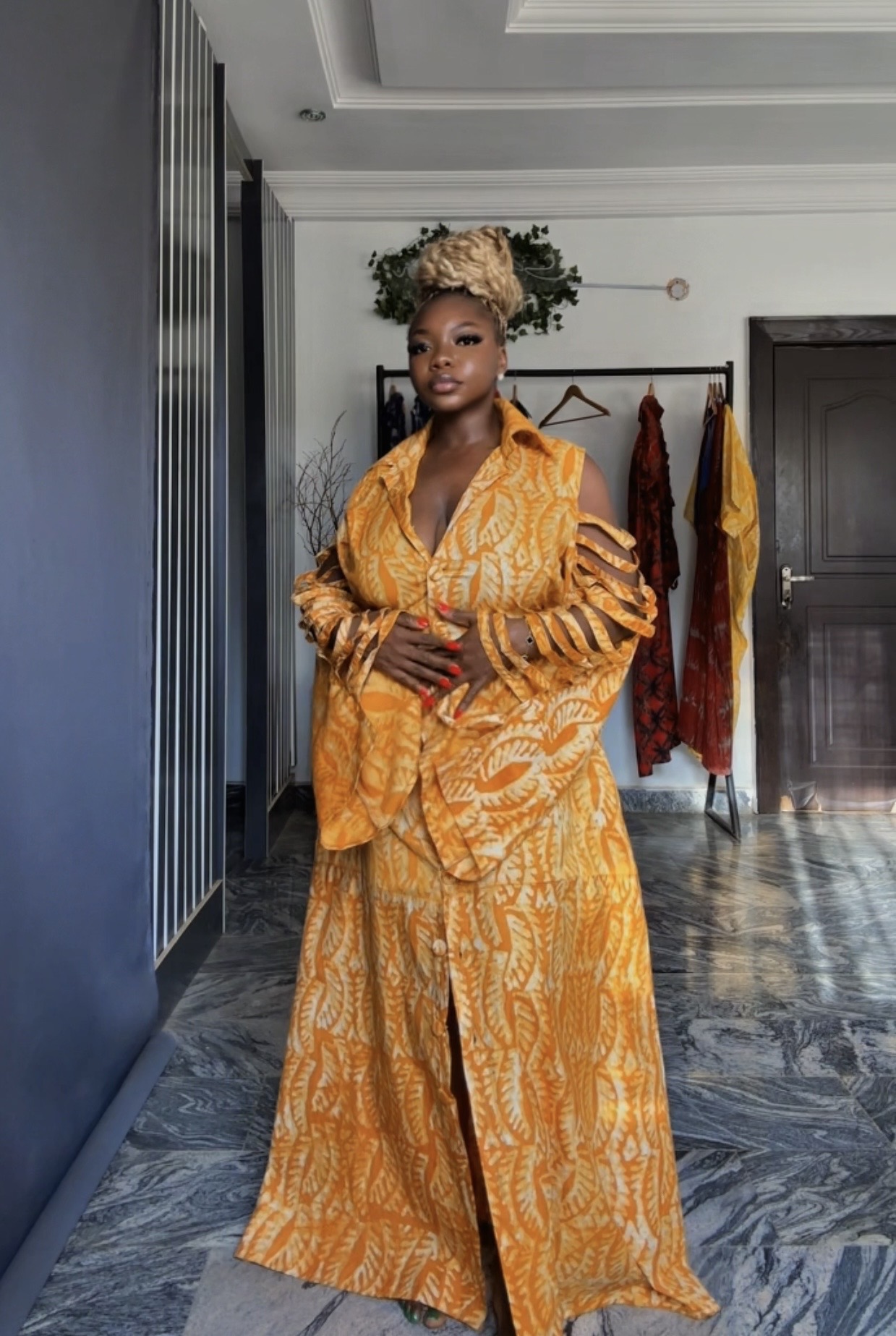Mide Women's Flared Skirt Two-Piece Set | Buy African Fashion | Sokofa
